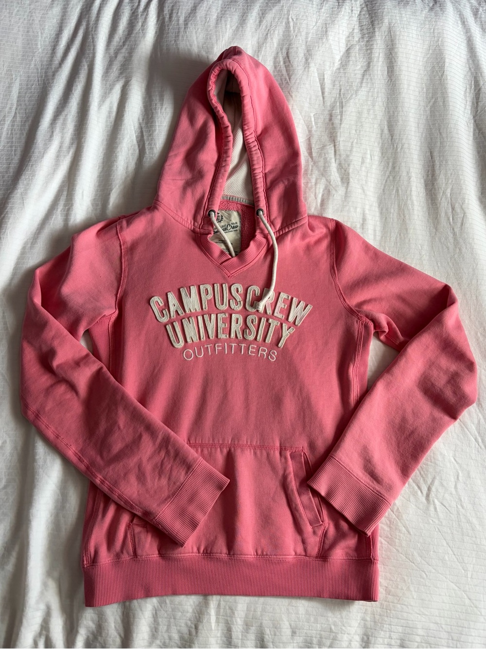 Campus Crew University Outfitters Pink Hoodie Sweatshirt